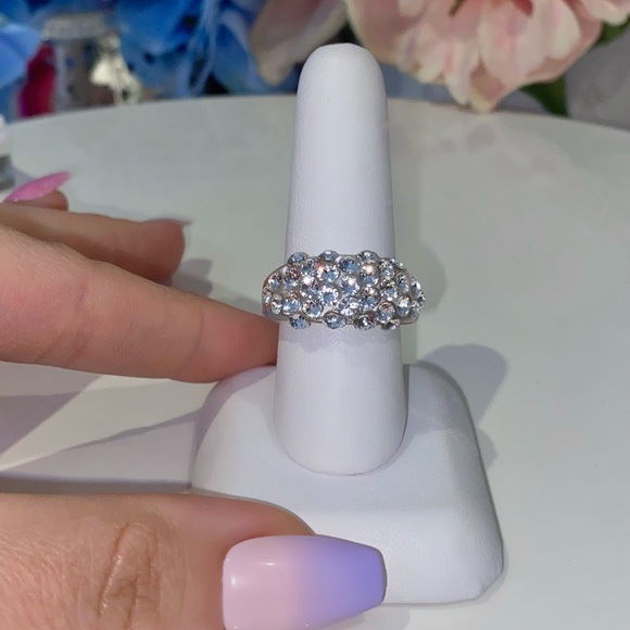 Acrylic Ring With Swarovski Crystals, Lucite Ring, Modern Crystal Ring - Picture 6 of 13